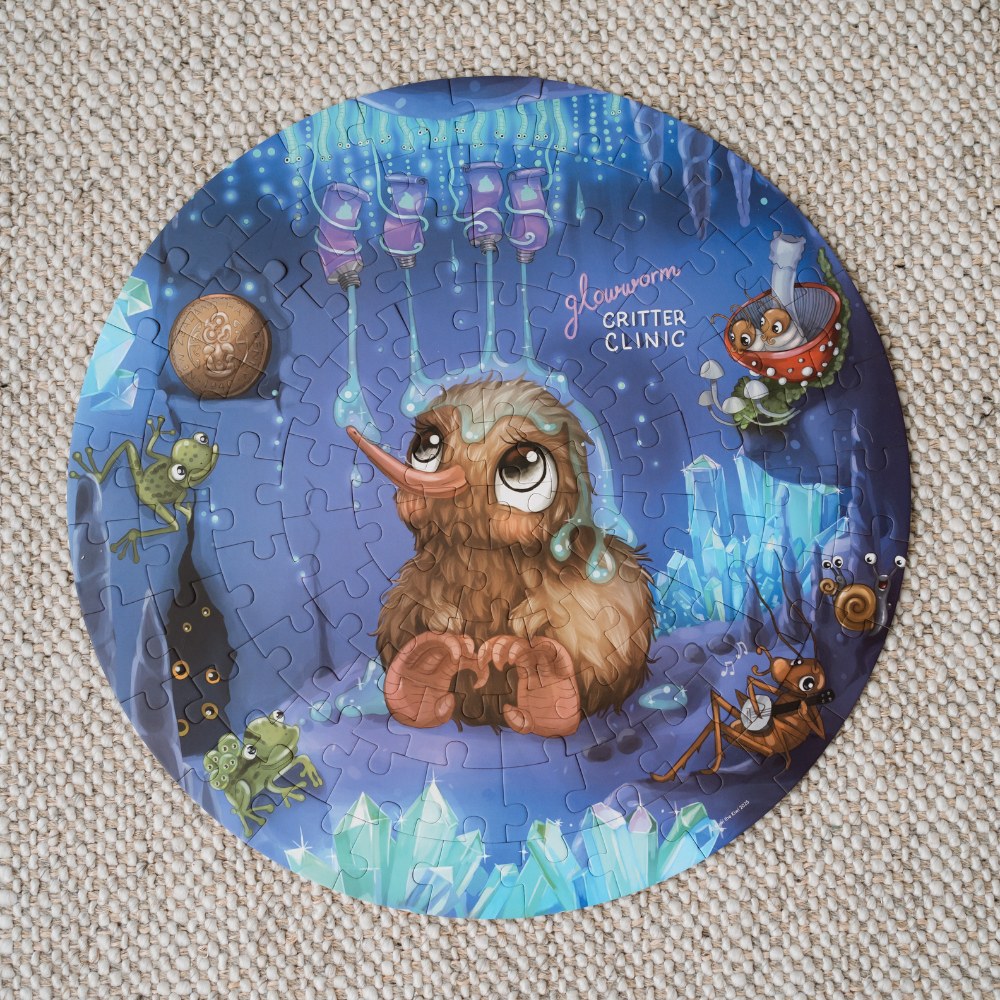 Puzzle - Glowworm Glitter Critter - Round - 100 piece