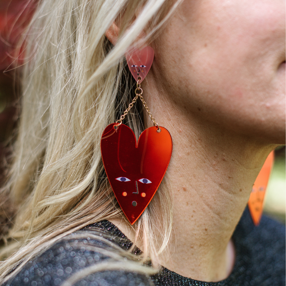 Earrings - Heart Drops