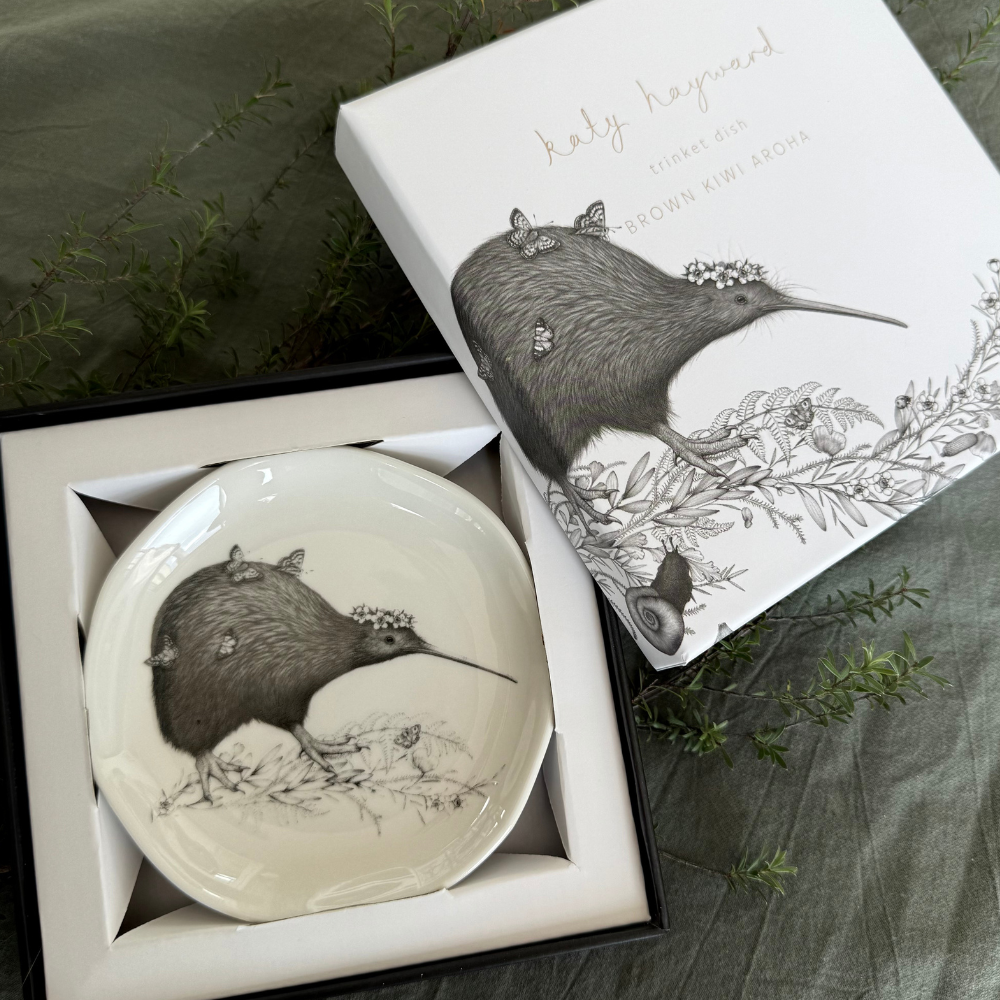 Trinket Dish - Walking with Aroha - Brown Kiwi