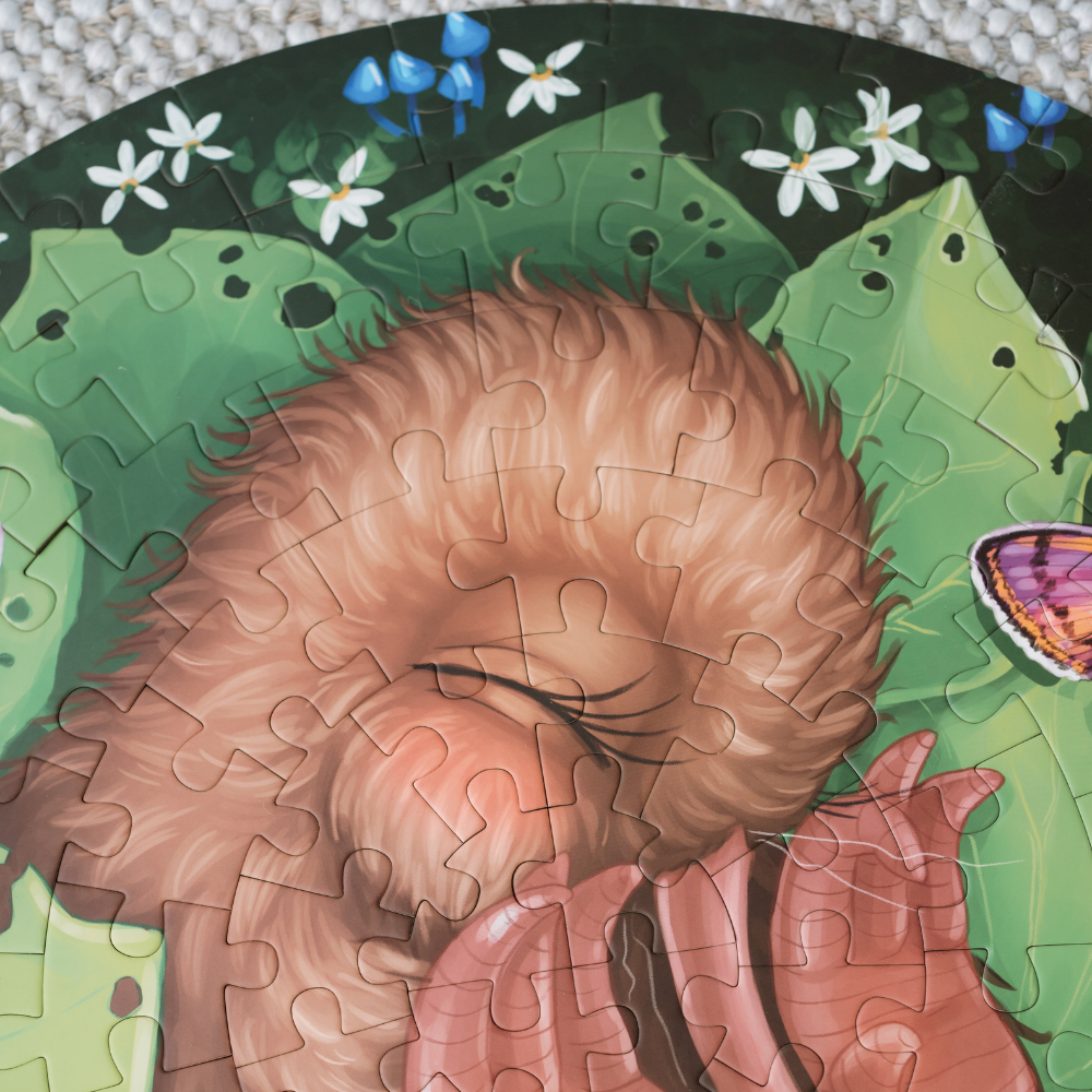 Puzzle - Kiwi Chick Nap - Round - 100 piece