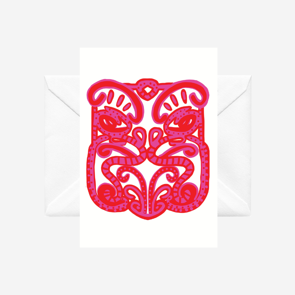 Card - Pink Red Wheku