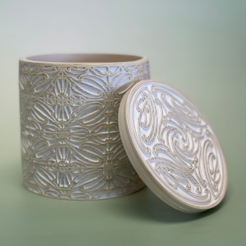 Large Engraved Storage Jar