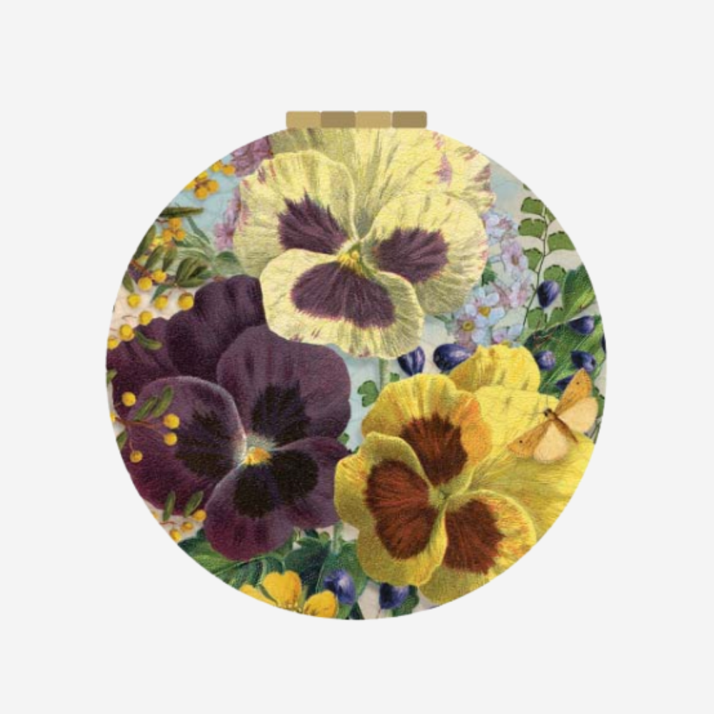 Pocket Mirror - Pansies