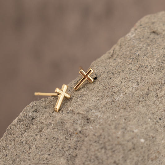 Earrings - Simple Cross Studs