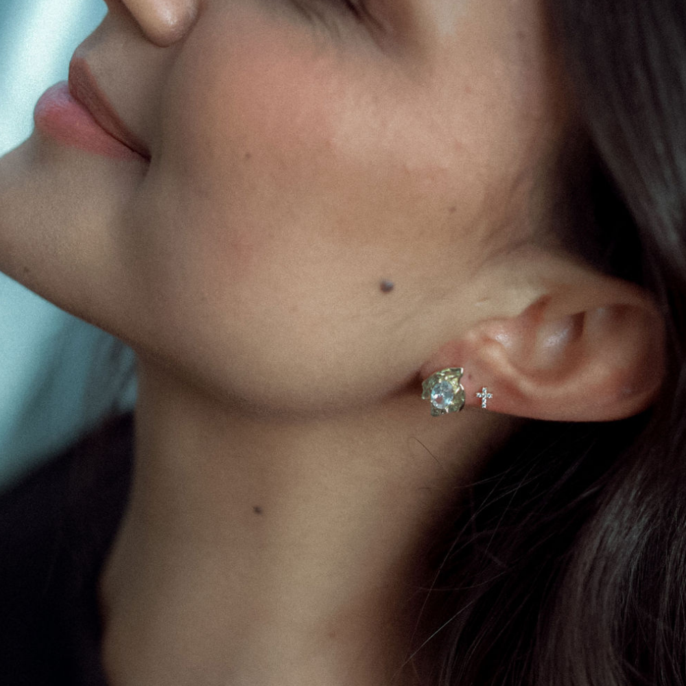 Earrings - Rough Diamond Stud