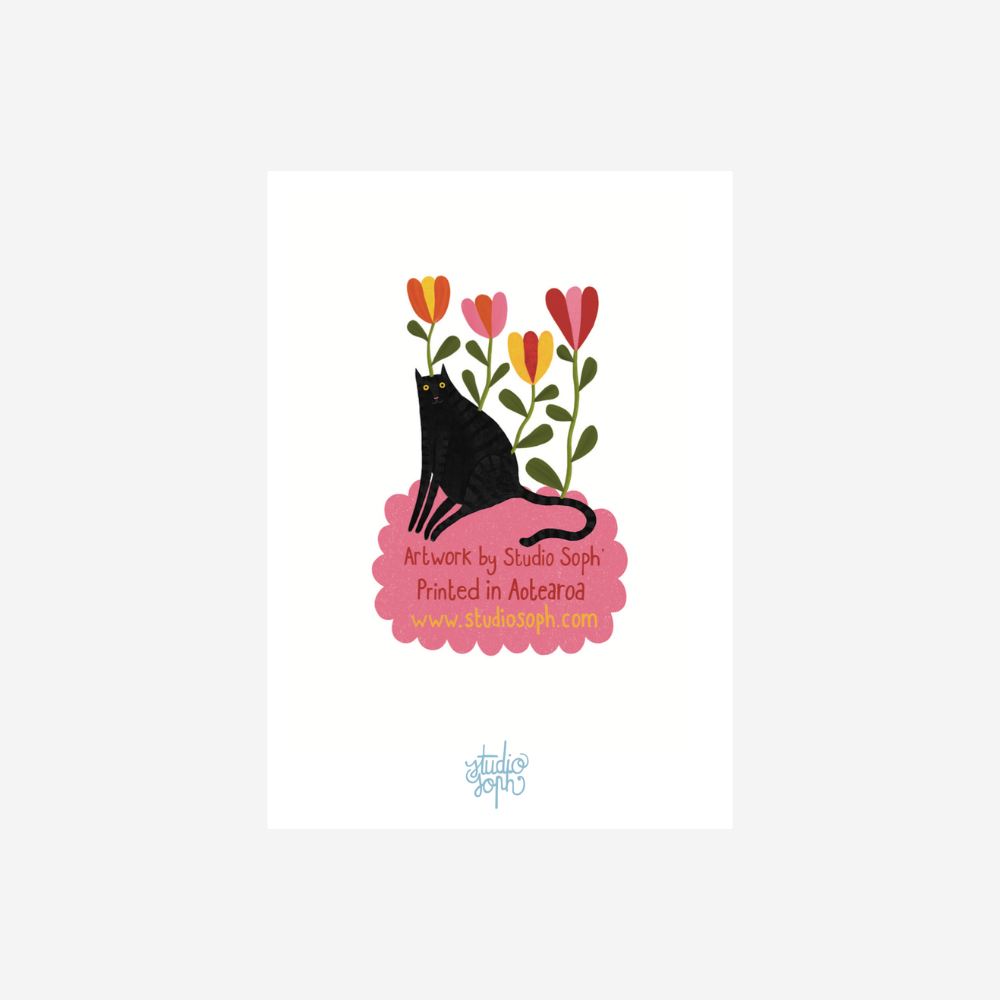 Card - Cat In Flowers