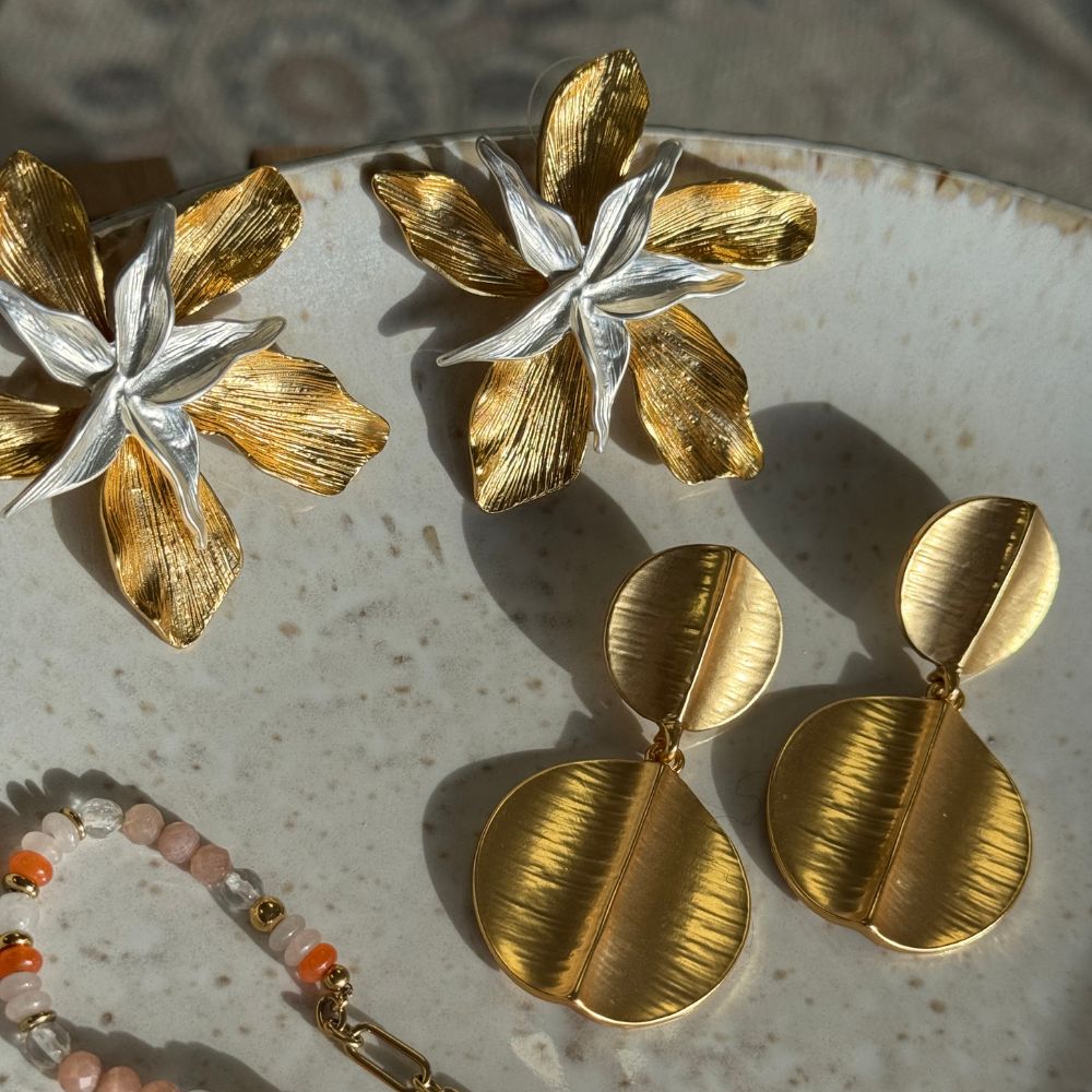 Earrings - Textured Disk