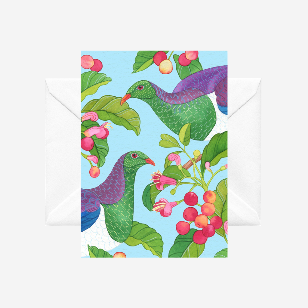 Card - Kereru - Blue