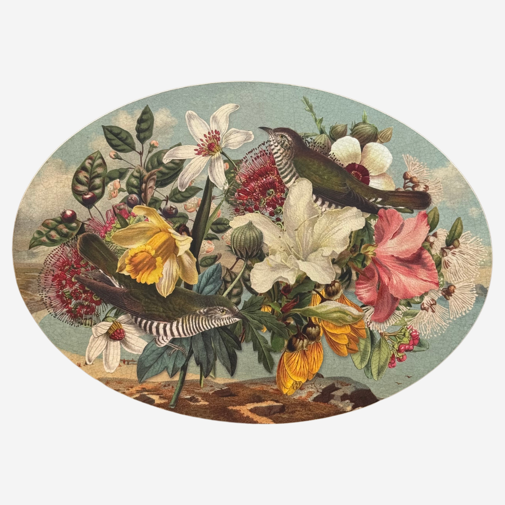 Oval Placemat - Set Of 4 - Vintage Birds