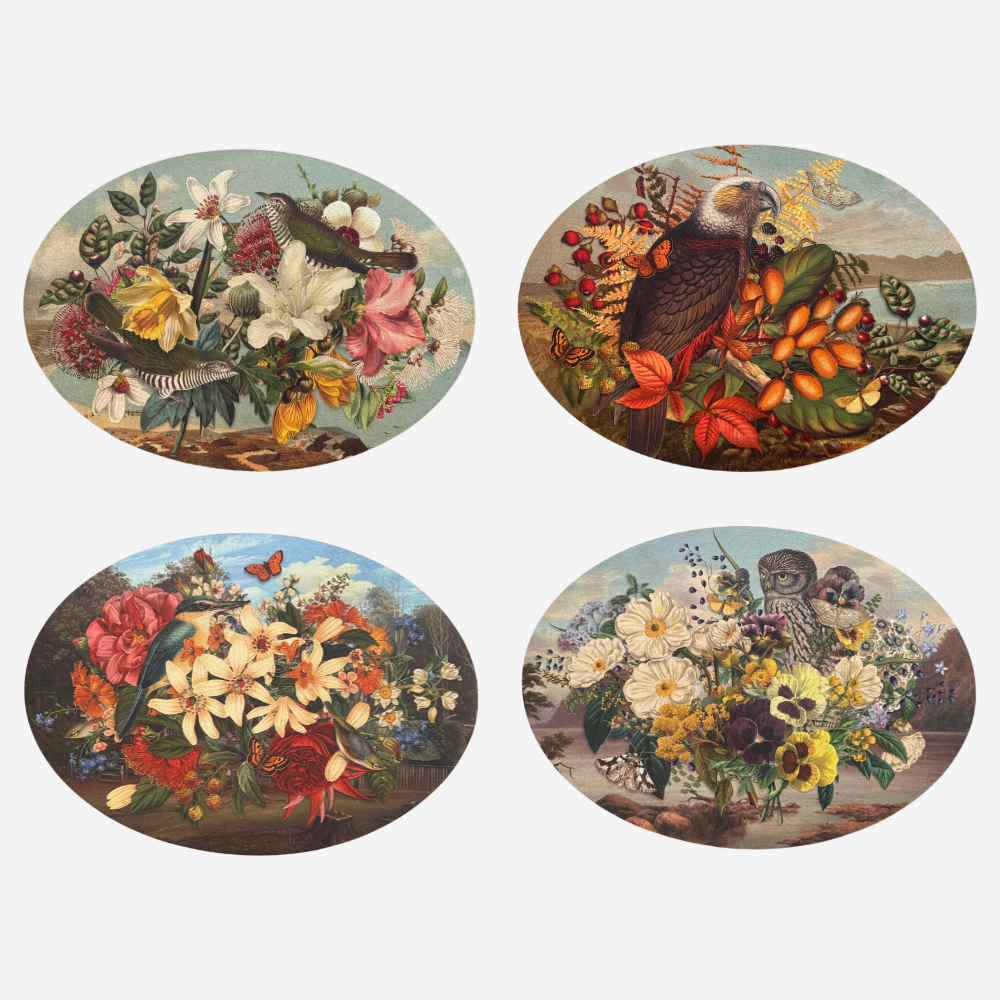 Oval Placemat - Set Of 4 - Vintage Birds