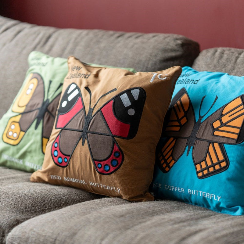 Enid Hunter - Cushion Cover - Glade Copper Butterfly